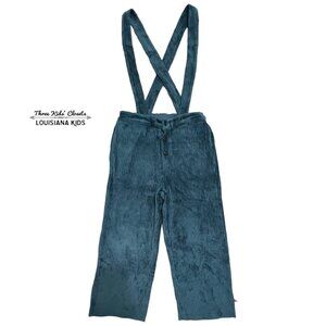 Carlijnq Sz 146/152 (11-12Y) Teal Velour Suspender Pants